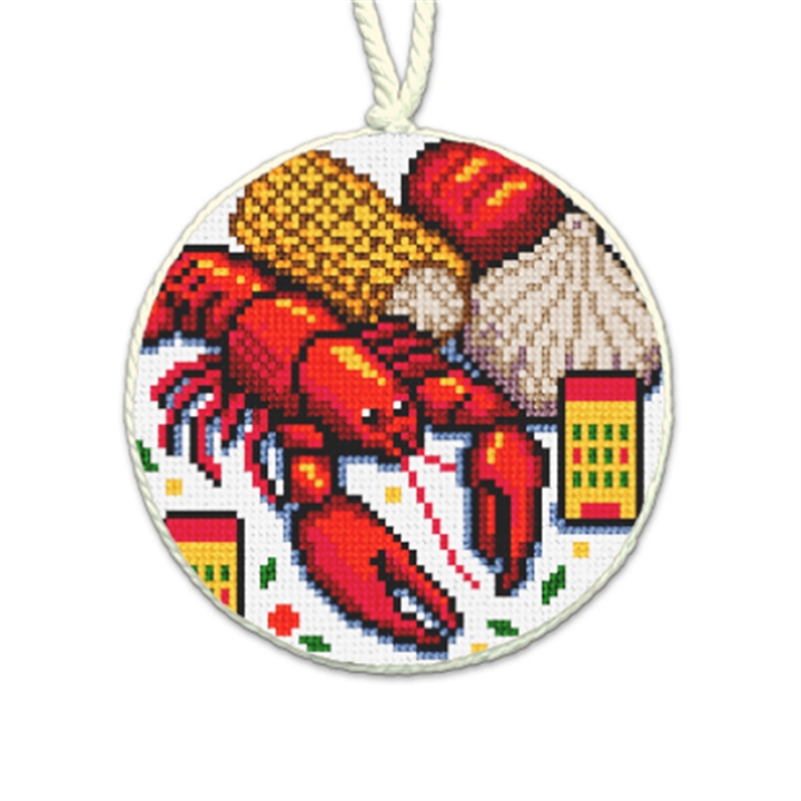 Spicy Crawfish Boil Needlepoint Ornament