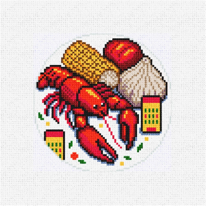 Spicy Crawfish Boil Needlepoint Ornament Kit