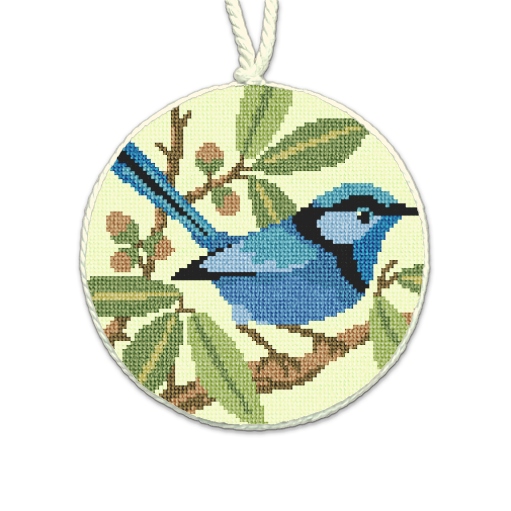 Splendid Fairy Wren Needlepoint Ornament