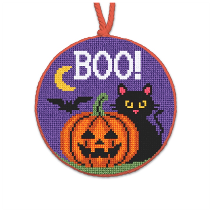 Spooky Boo Needlepoint Ornament