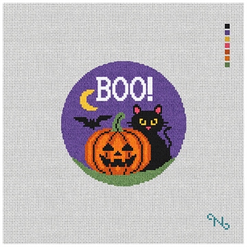 Spooky Boo Needlepoint Ornament Kit Stitched Preview