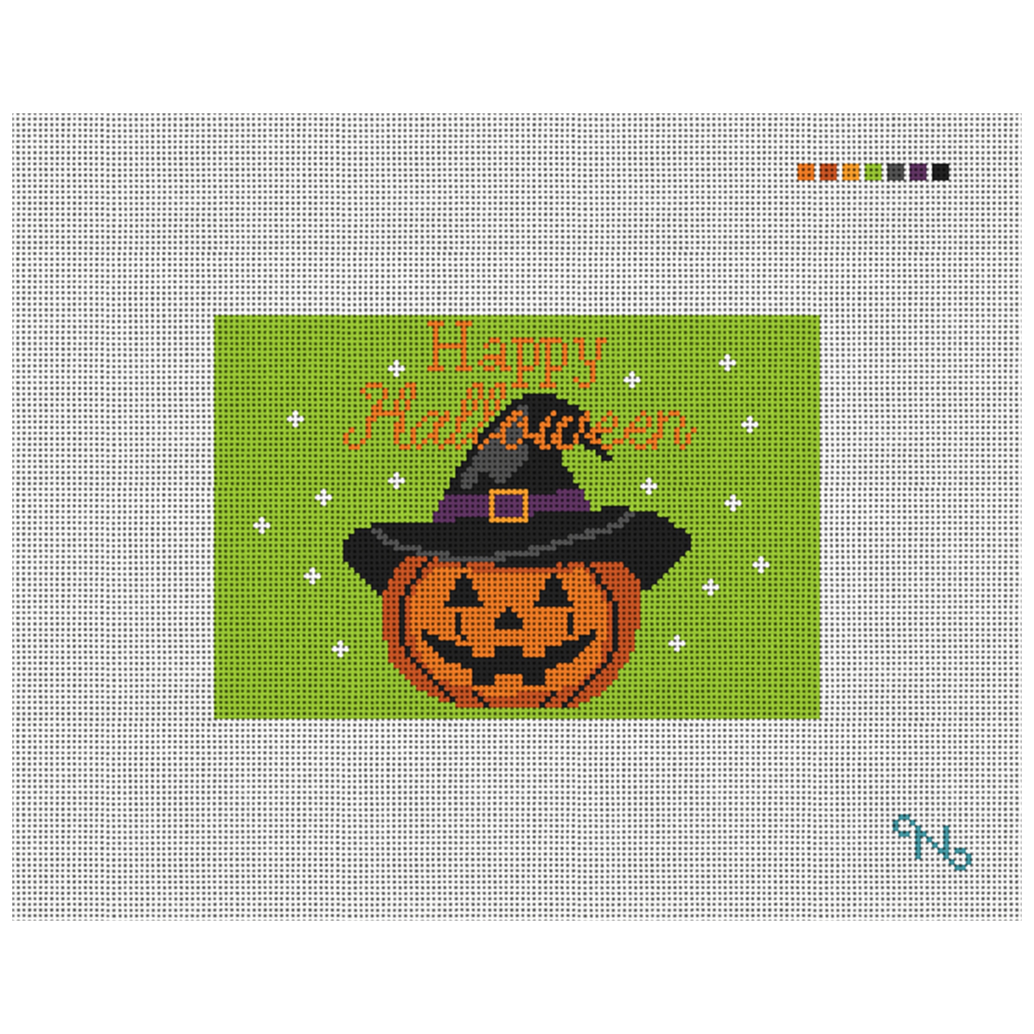 Spooky Night Green Needlepoint Door Hanger Kit