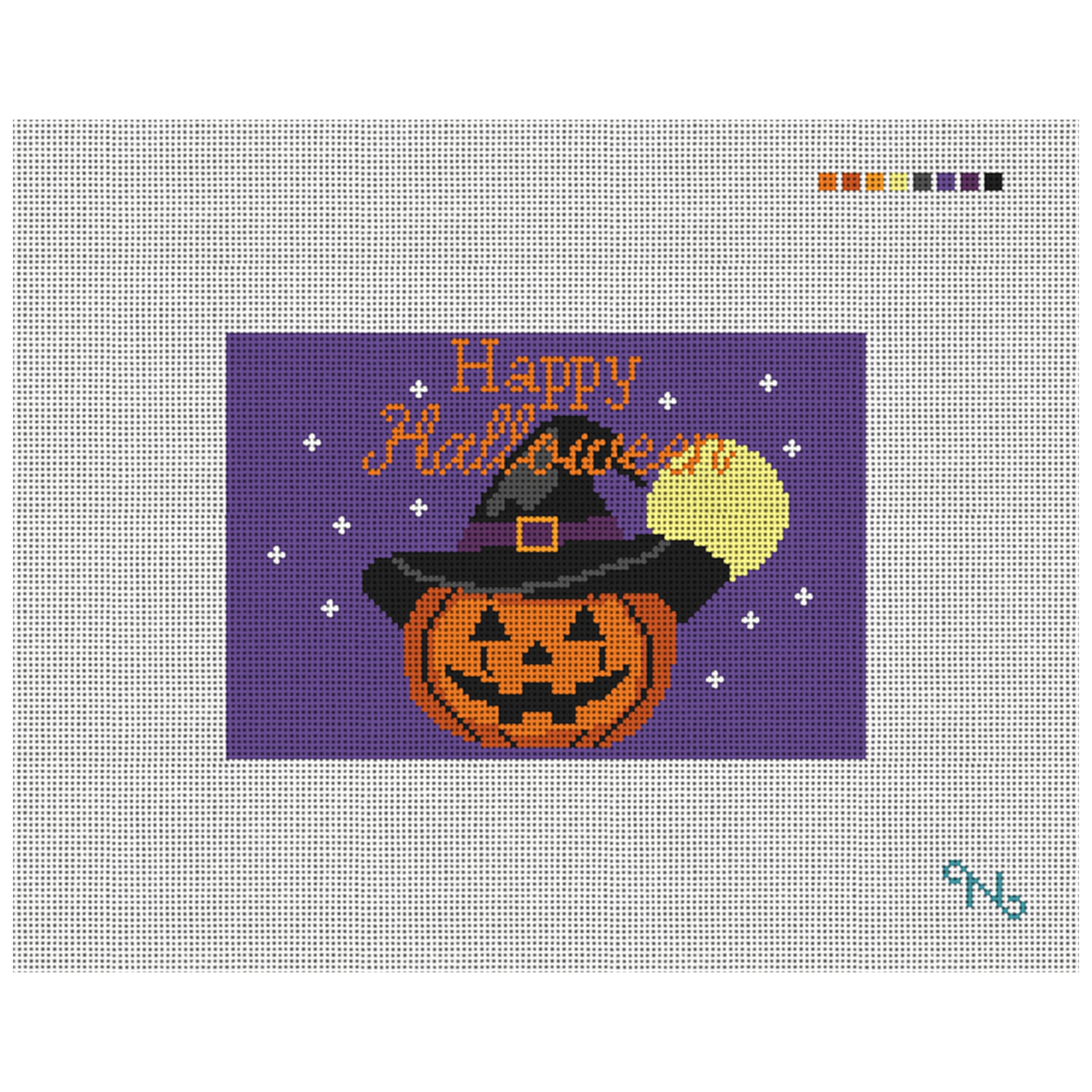 Spooky Night Purple Needlepoint Door Hanger Kit