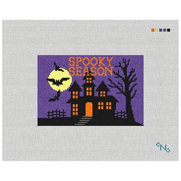 Spooky Season Needlepoint Door Hanger Kit Stitched Preview