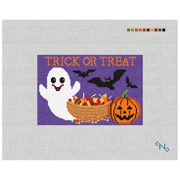 Spooky Treat Needlepoint Door Hanger Kit Stitched Preview
