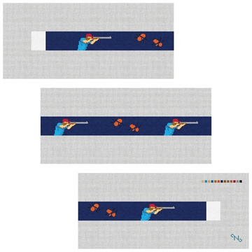 Sporting Clays Needlepoint Belt Kit Stitched Preview