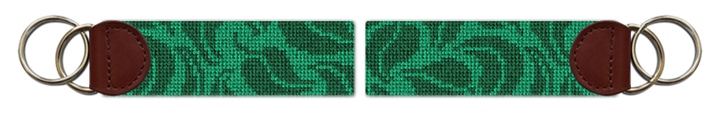 Spring Green Vine Needlepoint Key Fob 