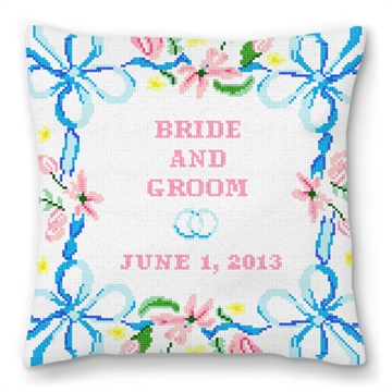 Spring Ribbon Personalized Ring Pillow