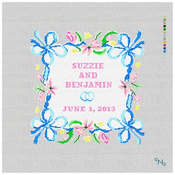 Spring Ribbon Ring Bearer Pillow Kit Stitched Preview