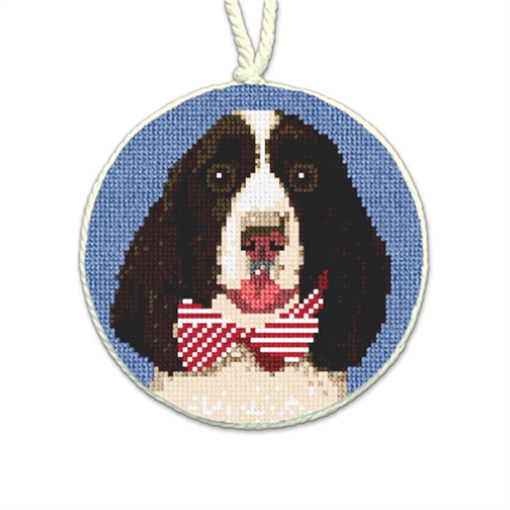 Springer Spaniel Needlepoint Ornament 