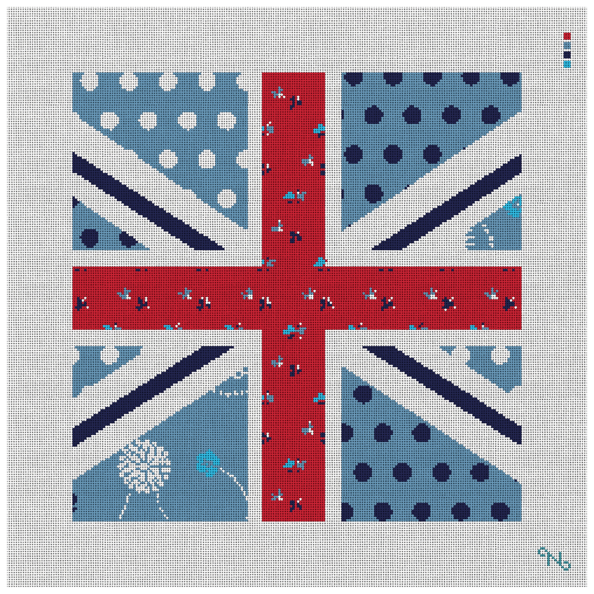 Square British Pop Union Jack Needlepoint Kit