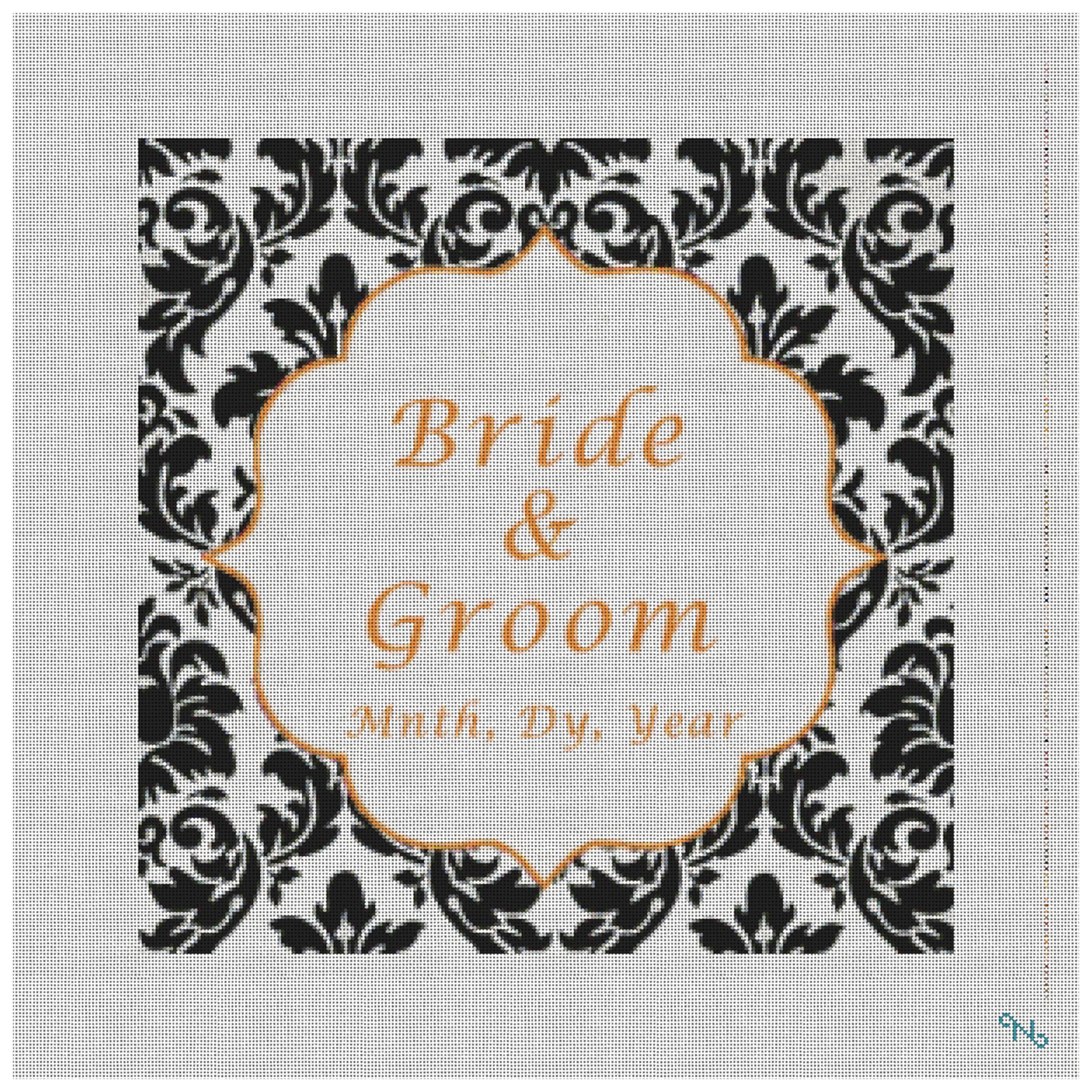Square Damask Wedding Ring Bearer Pillow Kit