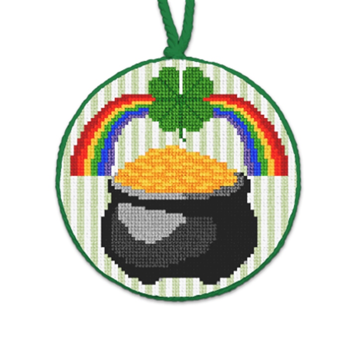 St Patrick's Gold Needlepoint Ornament