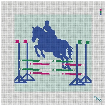 Stadium Jumping Needlepoint Pillow Kit