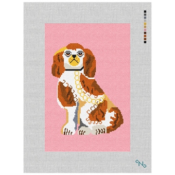 Staffordshire Terrier Needlepoint Kit Stitched Preview