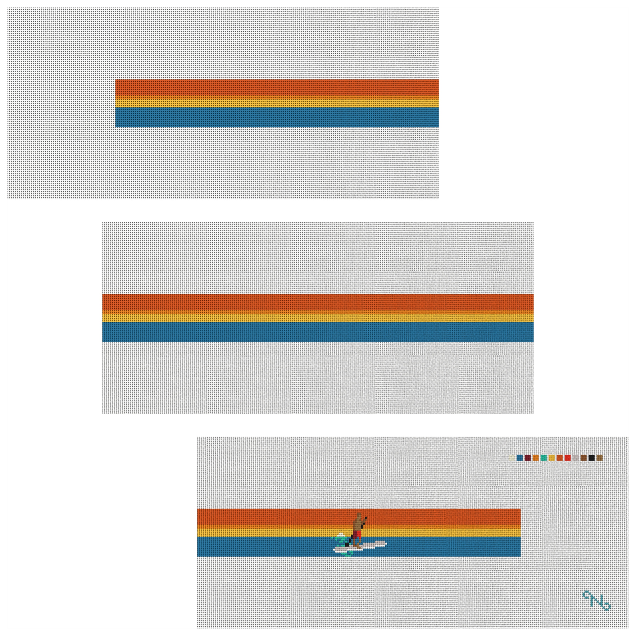 Stand Up Paddling Needlepoint Belt Kit