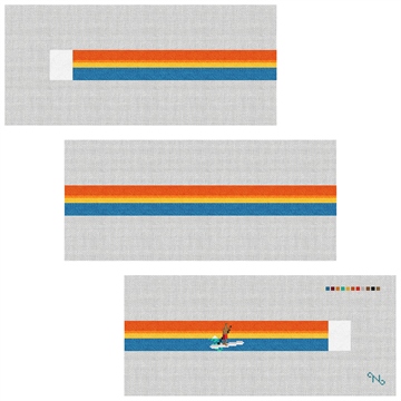 Stand Up Paddling Needlepoint Belt Kit Stitched Preview