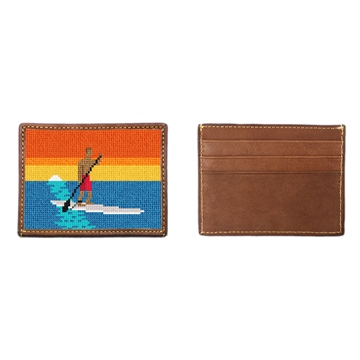 Stand Up Paddling Needlepoint Card Wallet