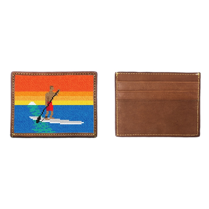 Stand Up Paddling Needlepoint Card Wallet