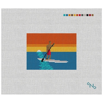 Stand Up Paddling Needlepoint Card Wallet Kit