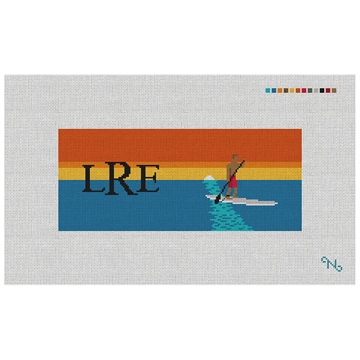 Stand Up Paddling Needlepoint Flask Kit