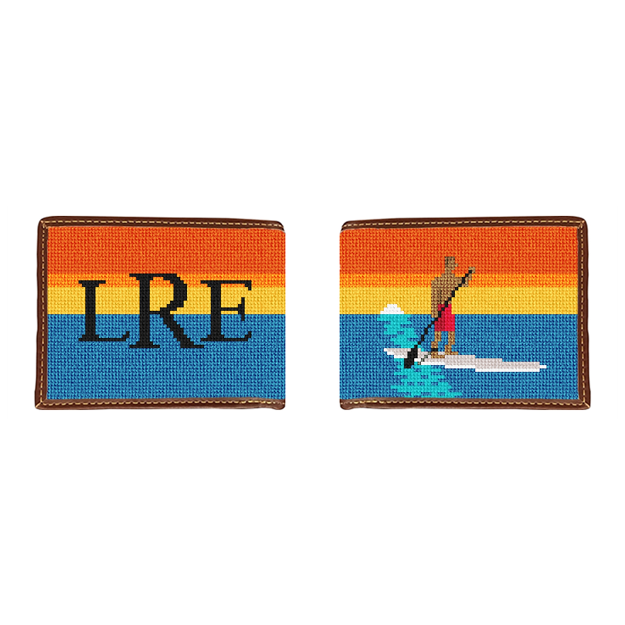 Stand Up Paddling Needlepoint Wallet