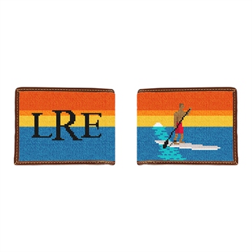 Stand Up Paddling Needlepoint Wallet