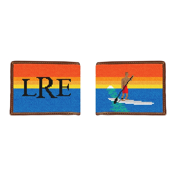 Stand Up Paddling Needlepoint Wallet