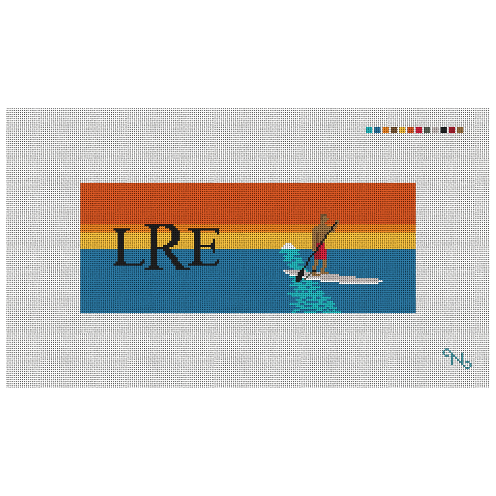 Stand Up Paddling Needlepoint Wallet Kit