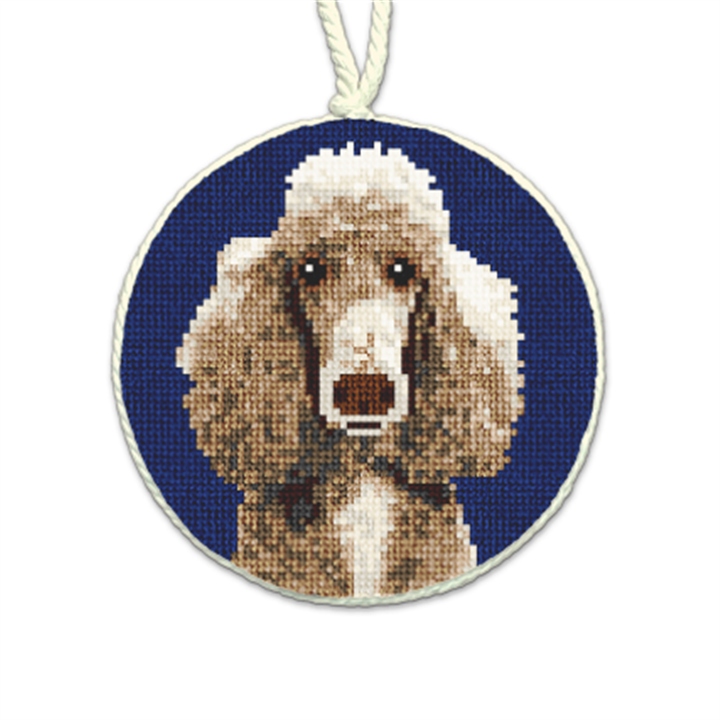 Standard Poodle Needlepoint Ornament