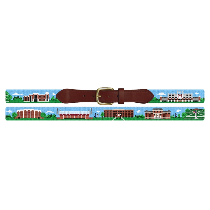 Starkville Mississippi Landscape Needlepoint Belt