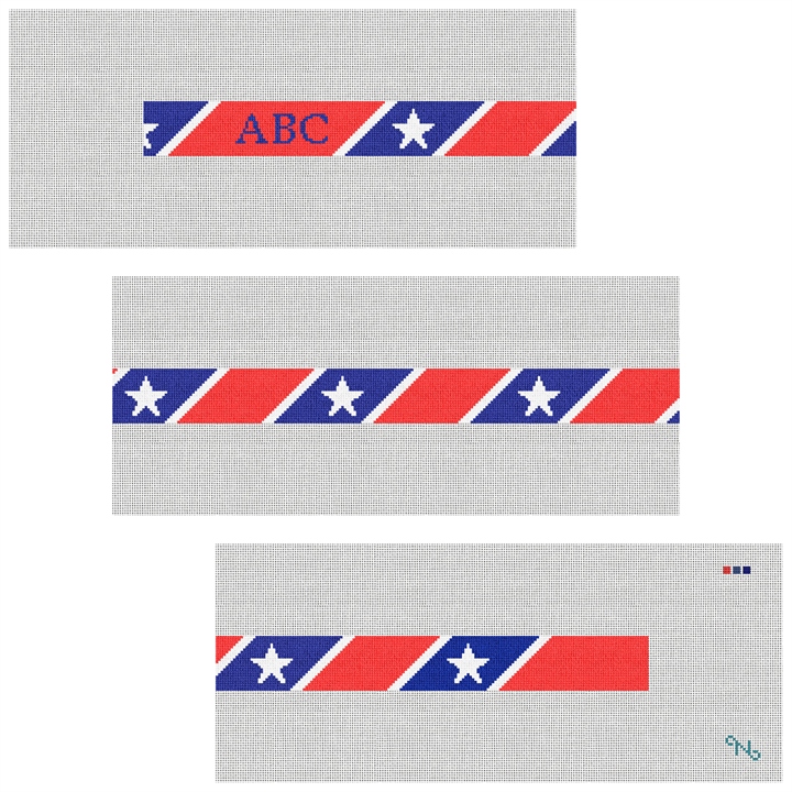 Stars Stripes Needlepoint Belt Kit Stitched Preview
