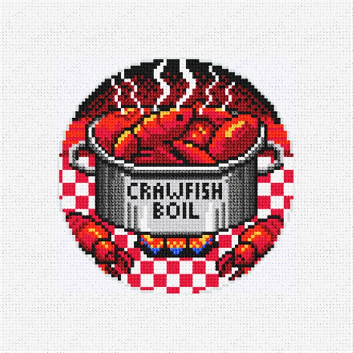 Steaming Crawfish Boil Needlepoint Ornament Kit