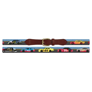 Stock Cars Needlepoint Belt