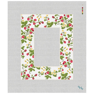 Strawberries Picture Frame Needlepoint Kit Stitched Preview