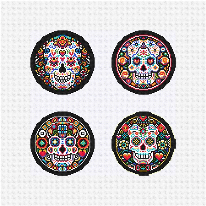 Sugar Skulls Coaster Ornament Set Kit