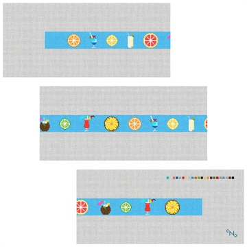 Summer Cocktail Needlepoint Belt Kit Stitched Preview