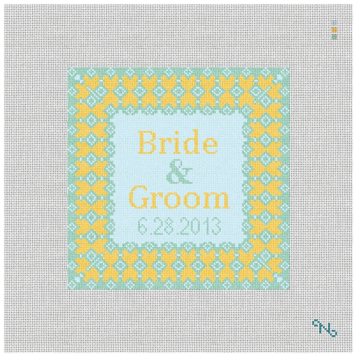 Summer Grenelle Ring Bearer Pillow Kit Stitched Preview