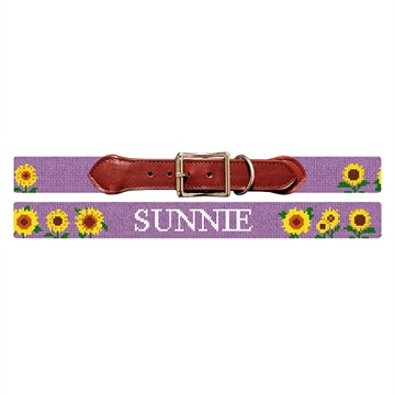Sunflower Needlepoint Dog Collar