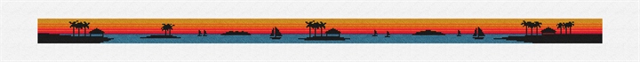 Sunset Sailing Needlepoint Belt Kit Stitched Preview