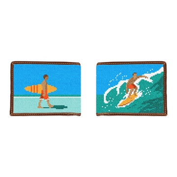 Surfing Needlepoint Wallet 