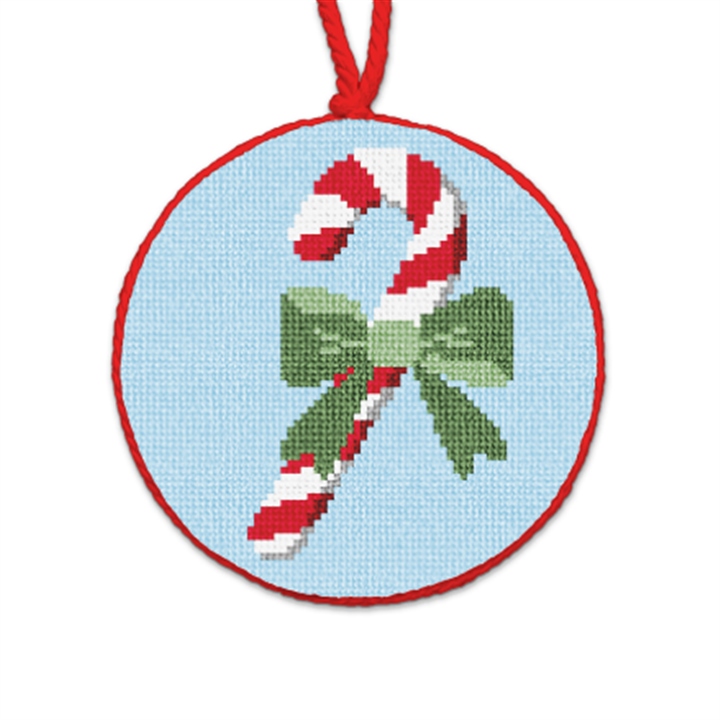 Sweet Candy Cane Needlepoint Ornament