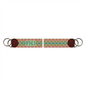 Sweet Dots Needlepoint Key Fob