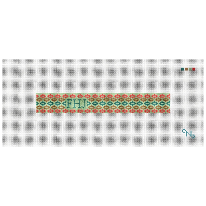 Sweet Dots Needlepoint Key Fob Kit Stitched Preview