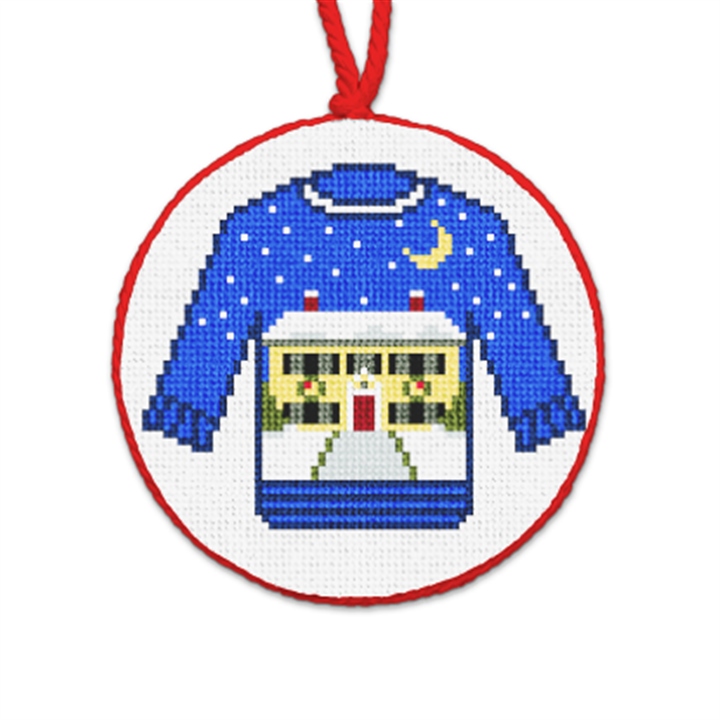 Sweet Home Ugly Sweater Needlepoint Ornament