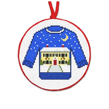 Sweet Home Ugly Sweater Needlepoint Ornament