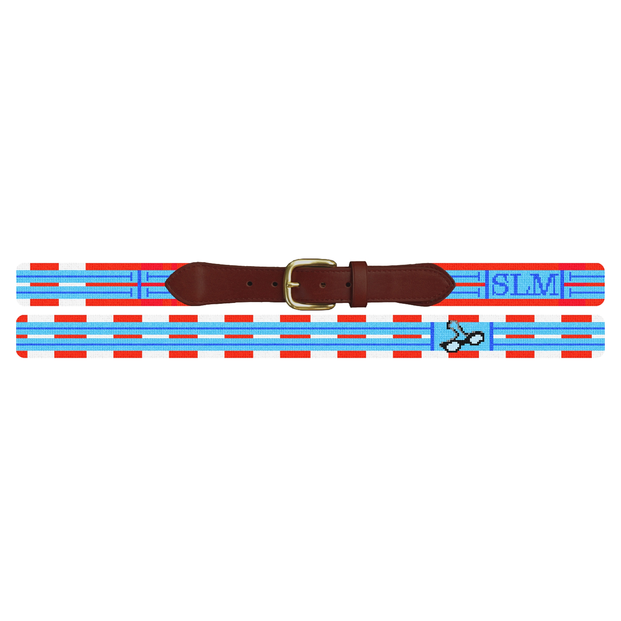 Swimming Needlepoint Belt