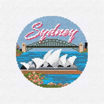 Sydney Needlepoint Ornament Kit Stitched Preview