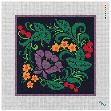 Tadley Floral Needlepoint Kit Stitched Preview