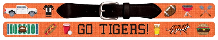 Tailgate Touchdown Needlepoint Belt 